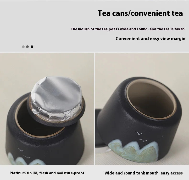 11pcs Japanese Travel Tea Set with Teapot Tea Cups And Bamboo Tray Hand-Painted Ceramic Tea Set with Gift Box And Storage Box