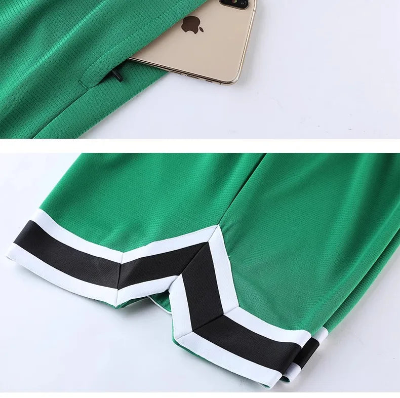 Basketball Pants Sports Running Training Casual Pants Five-point Basketball Shorts Double-sided Zipper Pocket Fitness Men Loose