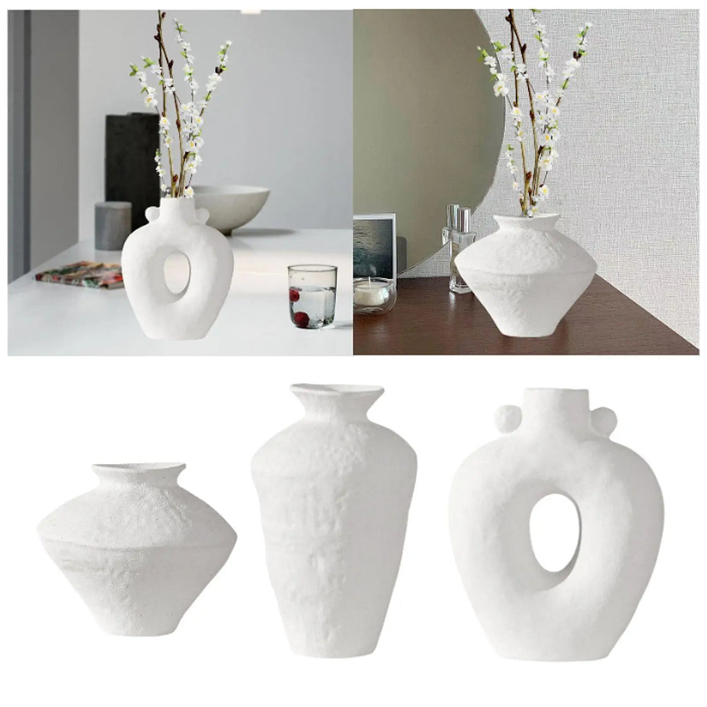 Ceramic Flower Vase,Minimalism Style Decoration,Nordic Style Modern Flower Pot,Art Vase for Desk Office Table Decoration