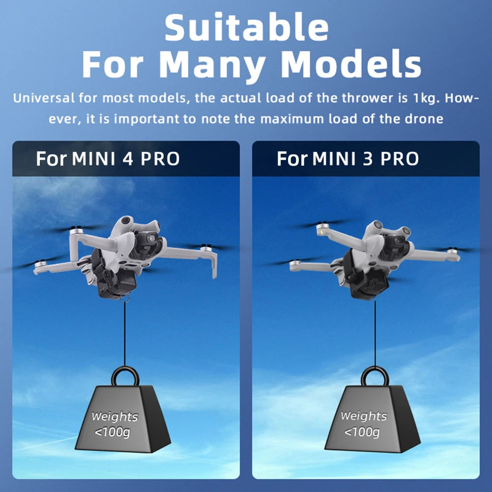 Drone Airdrop Thrower System for DJI Mini 4 3 Pro Universal Air Dropper Device with Remote Control for Fishing Wedding Search