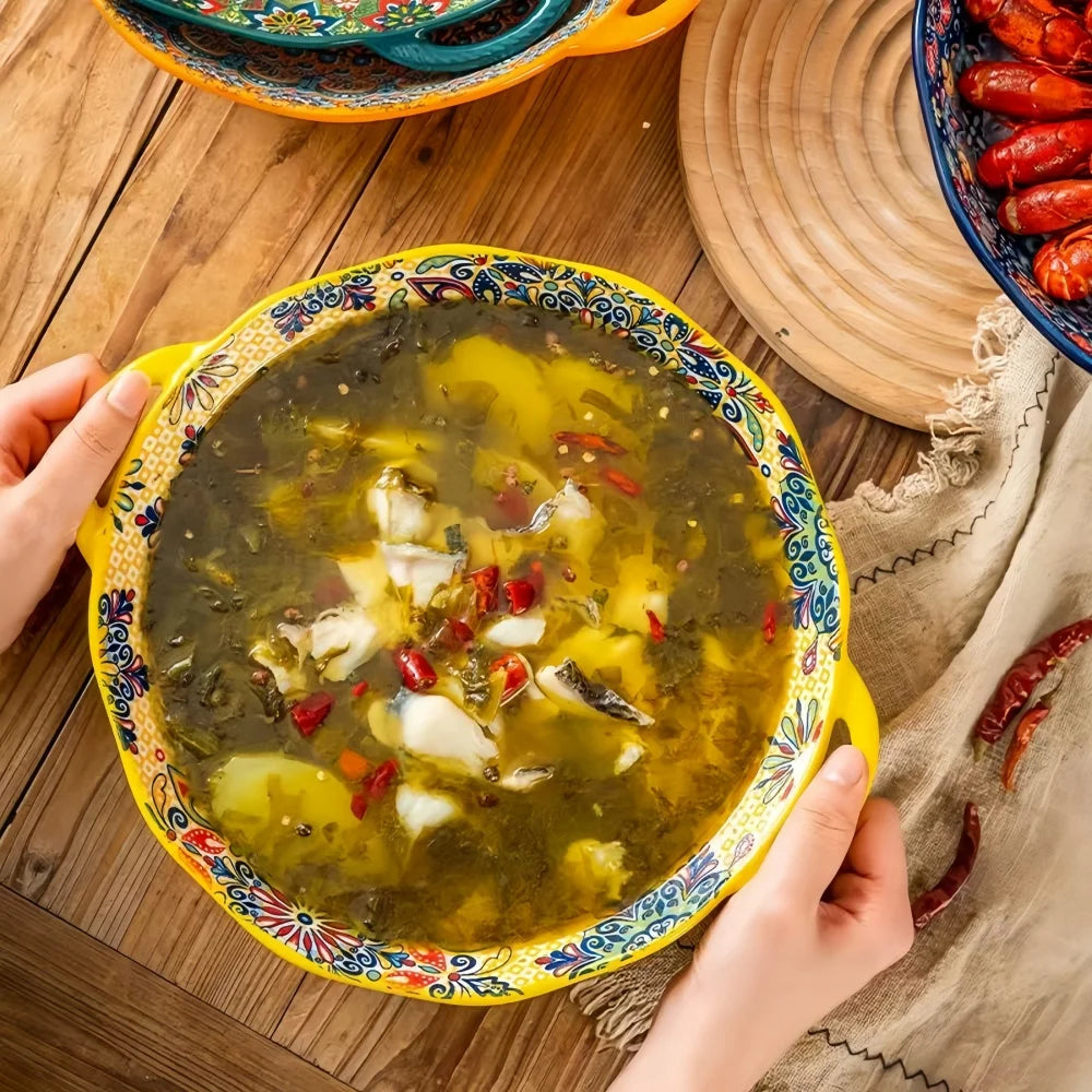 Bohemian amphora soup bowl household ceramic large soup bowl noodle bowl high value tableware large bowl ramen bowl soup bowl