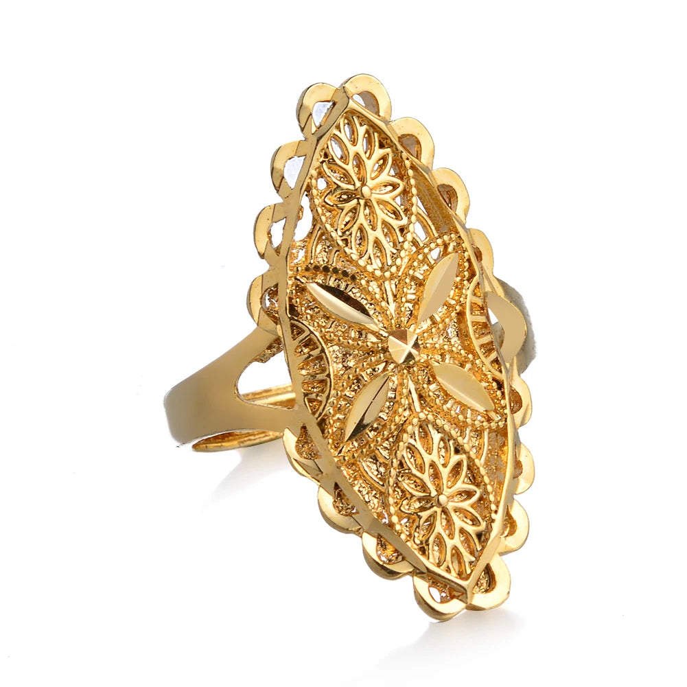 Ethiopian Dubai Gold Color Ring African Wedding Eritrean Rings for Women