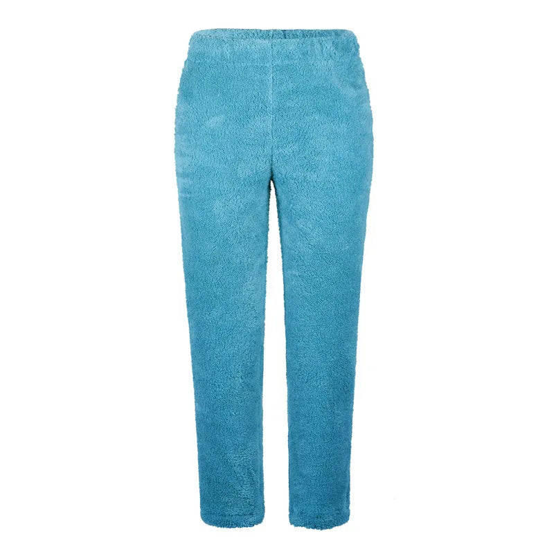 Autumn Winter New Women's Clothing Solid Color Loose Elastic Waist Plush Trousers
