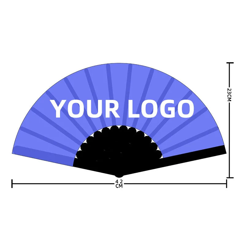 100pcs Customized Fan Personality advertising fan with white background printing Custom flat plastic folding fan customer logo