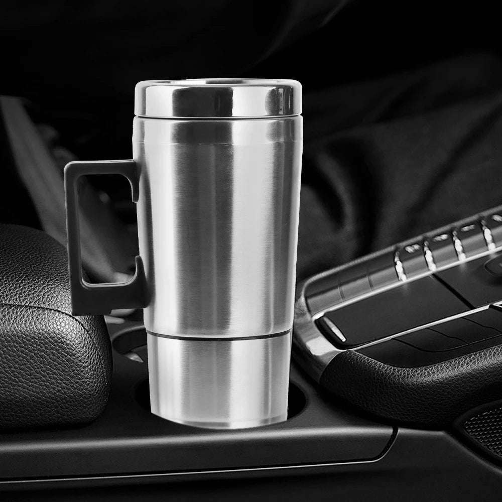 Electric Heating Car Kettle Stainless Steel 12V/24V 300ml Vehicle Heating Cup Camping Travel Kettle