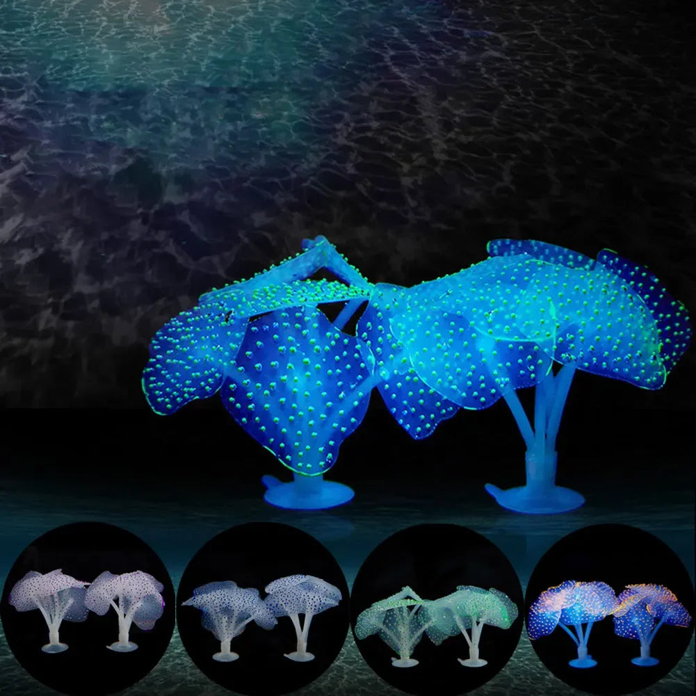 Artificial Glowing Anemone Luminous Plant Fish Tank Aquarium Decoration Underwater Landscape Ornament Aquascaping Accessories