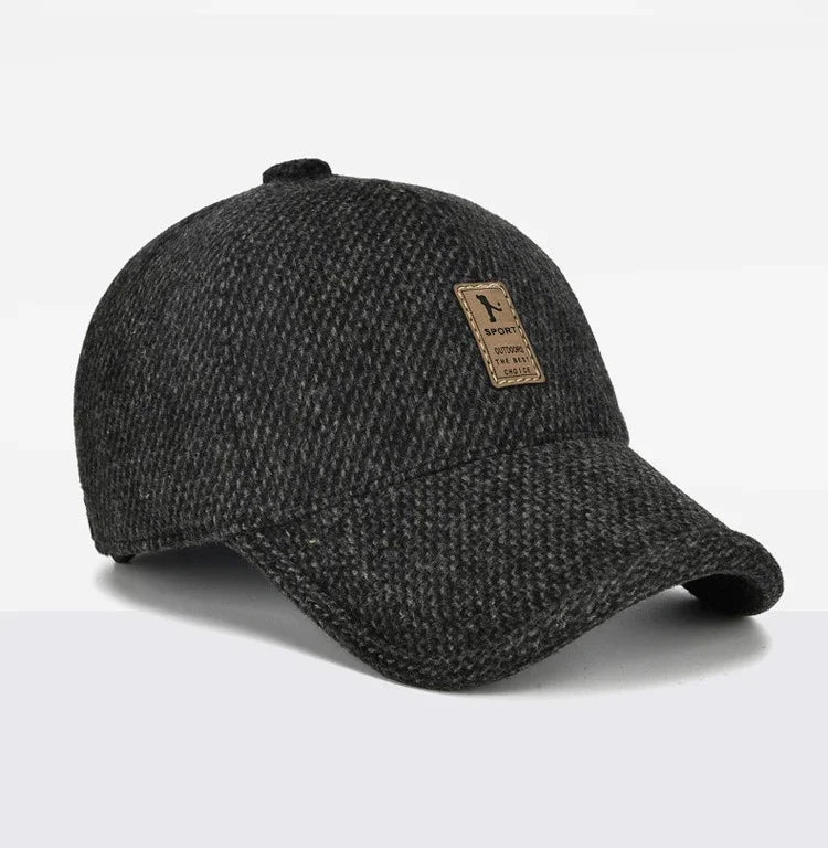 Baseball Cap Autumn Woolen Knitted Designer Men's Winter Cap Thicken Warm Hats with Earflaps Men's Brand Hats Dad Trucker Hats