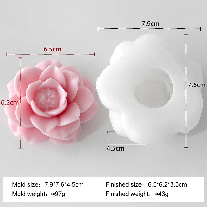 DIY Flowers Series Silicone Mold Handmade Aroma Candle Plaster Resin Mold Floral Form Rose Peony Chocolate Candy Baking Tool