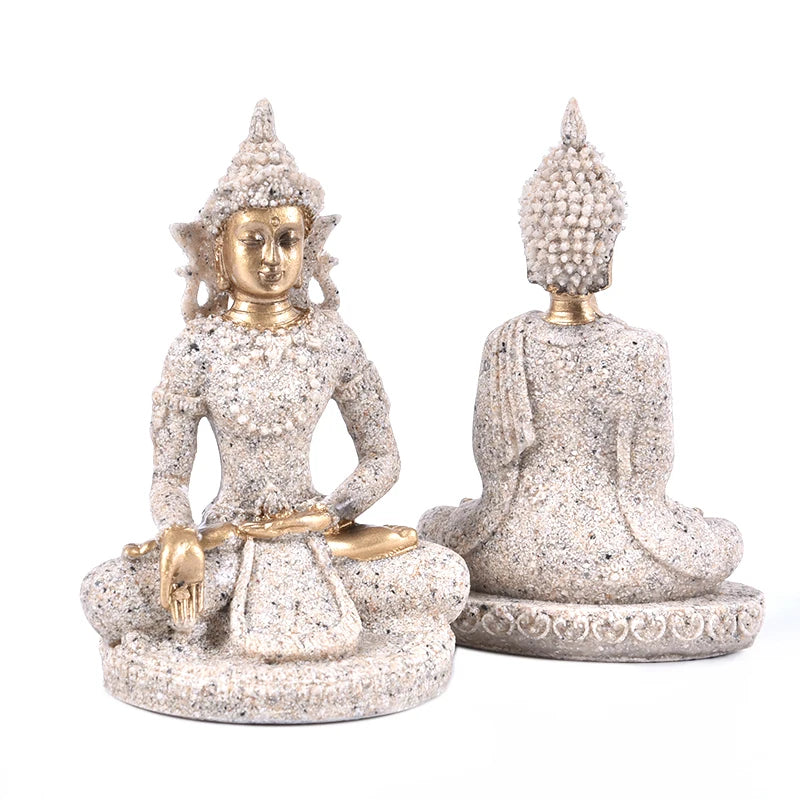 Buddha Statues Sandstone Thailand Buddha Sculpture Fengshui Figurine Home Decor