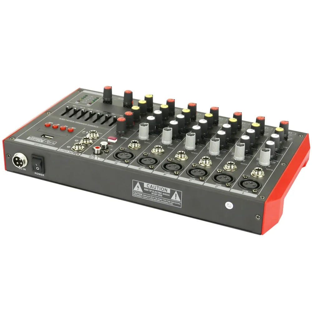 Factory Cost 8 Channel Bluetooth Stereo Mixer P800 Sound Mixing DJ Console 7-EQ XLR 48V Phantom 4 6 In-Put