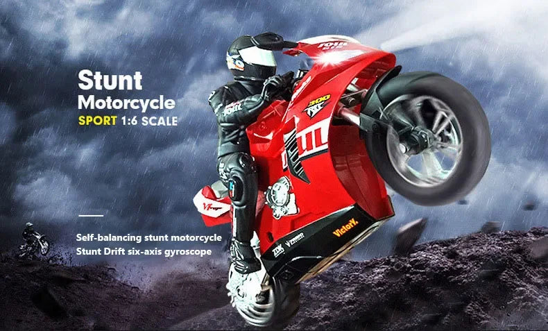 1/6 RC Motorcycle Rc Cars Self-stable Balance Standing on One Wheel Competitive Racing Drift Stunt Electric Motorcycle for Kids