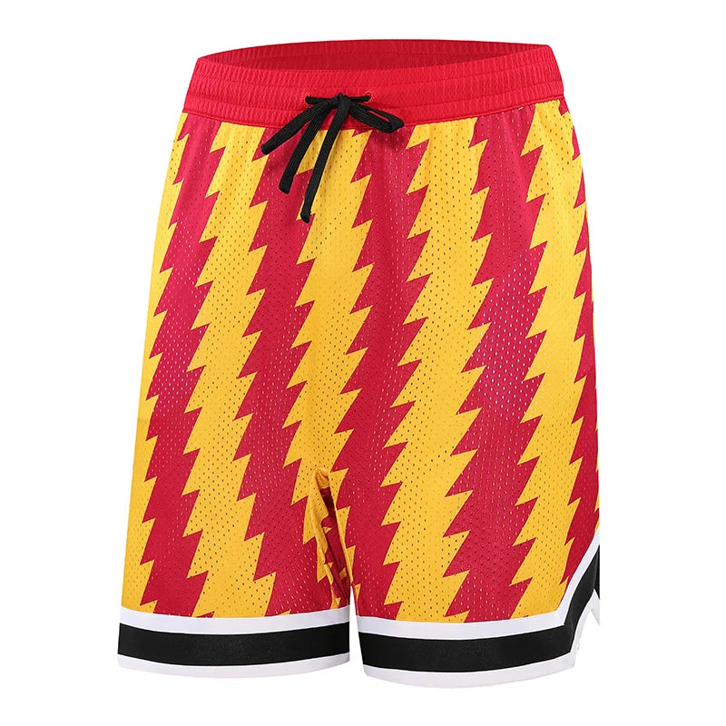 Boys Basketball Running Sports Loose Plus Size Shorts Tie With American Street Print Five Points Big Pants Gym Training