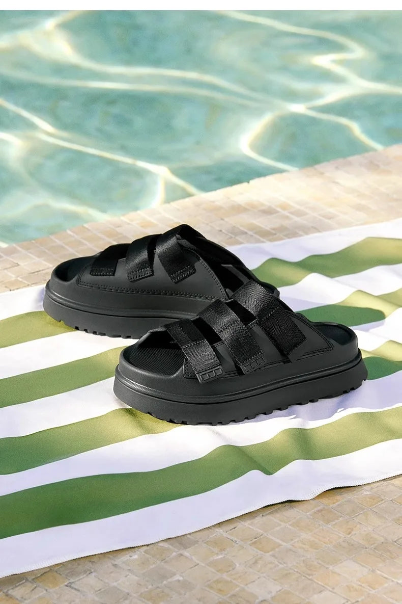 2025 Summer Women's Platform Sandals – Fashionable Slip-On Thick Sole Slide Shoes for Beach, Casual, and Outdoor Wear