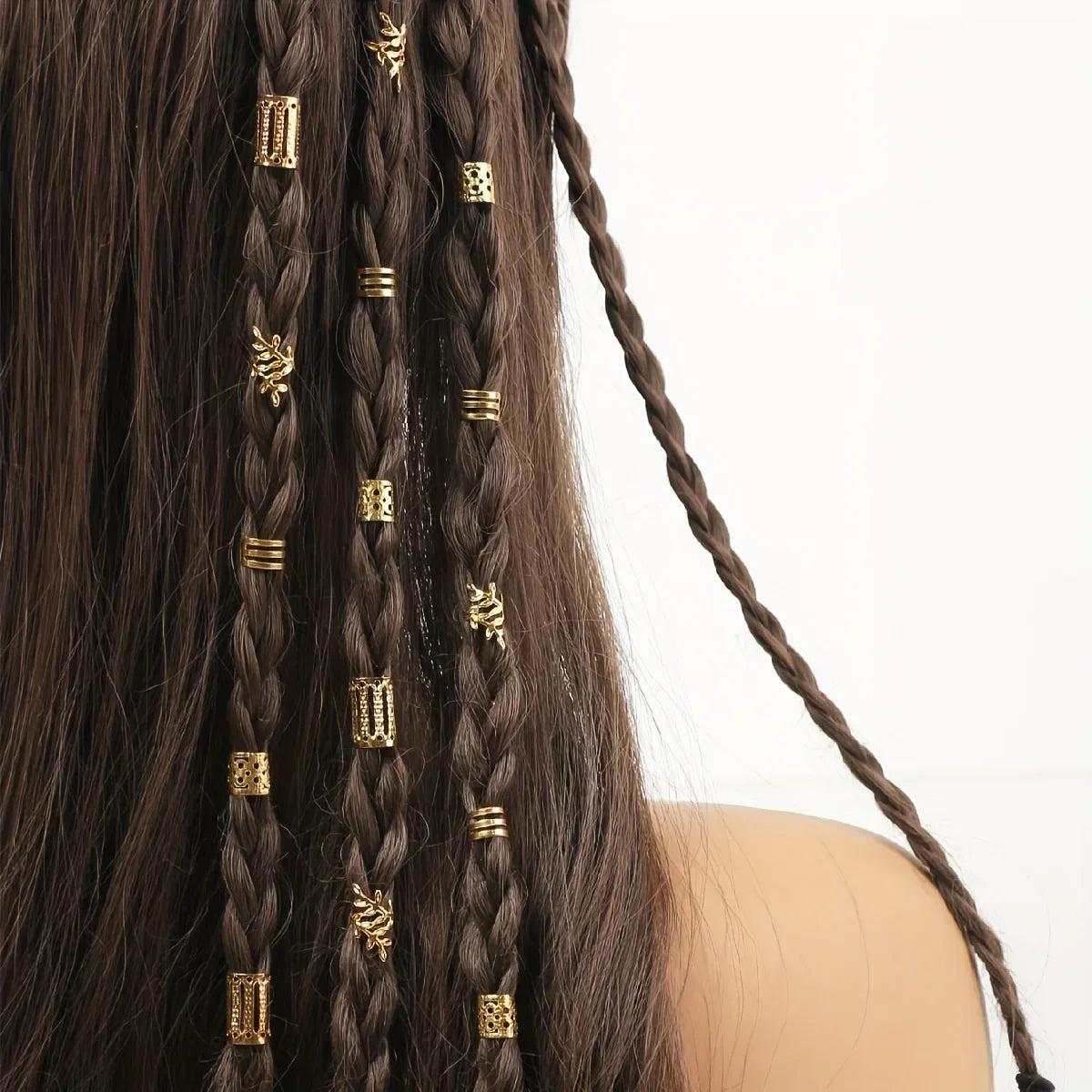 40pcs African Hair Braids mix Hair Braider Metal Hair Rings Beads Cuffs Tubes Charms Hollow Out Dread Decoration Accessories
