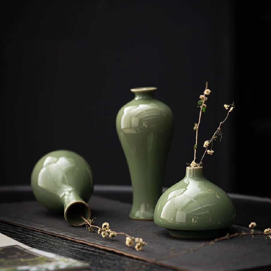 Ceramic Vase Flower  Decorative Vase Retro Style for Flowers Grass Indoor Living Room Dining Table Office Home Decor