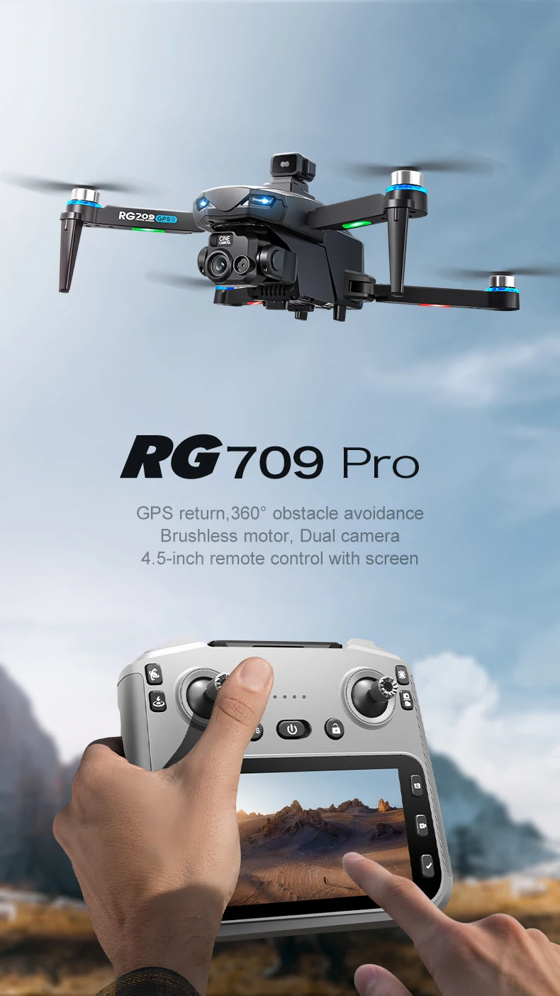 Drone Professional GPS 8K HD Dual Camera RC Drones with Screen 5G WIFI Image Transmission FPV Aerial UAV Obstacle Avoidance Dron