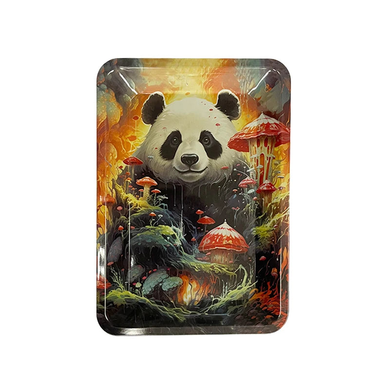 Cigar Rolling Tray Metal Storage Container Tinplate Household Supplies Accessories Size 18x12.5cm Storage Trays Various Patterns