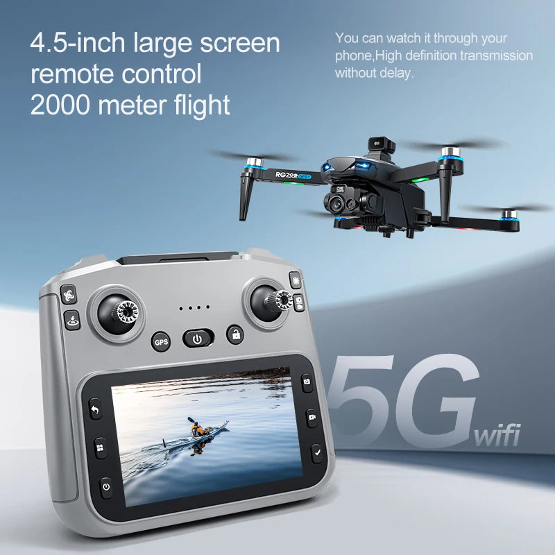 Drone Professional GPS 8K HD Dual Camera RC Drones with Screen 5G WIFI Image Transmission FPV Aerial UAV Obstacle Avoidance Dron