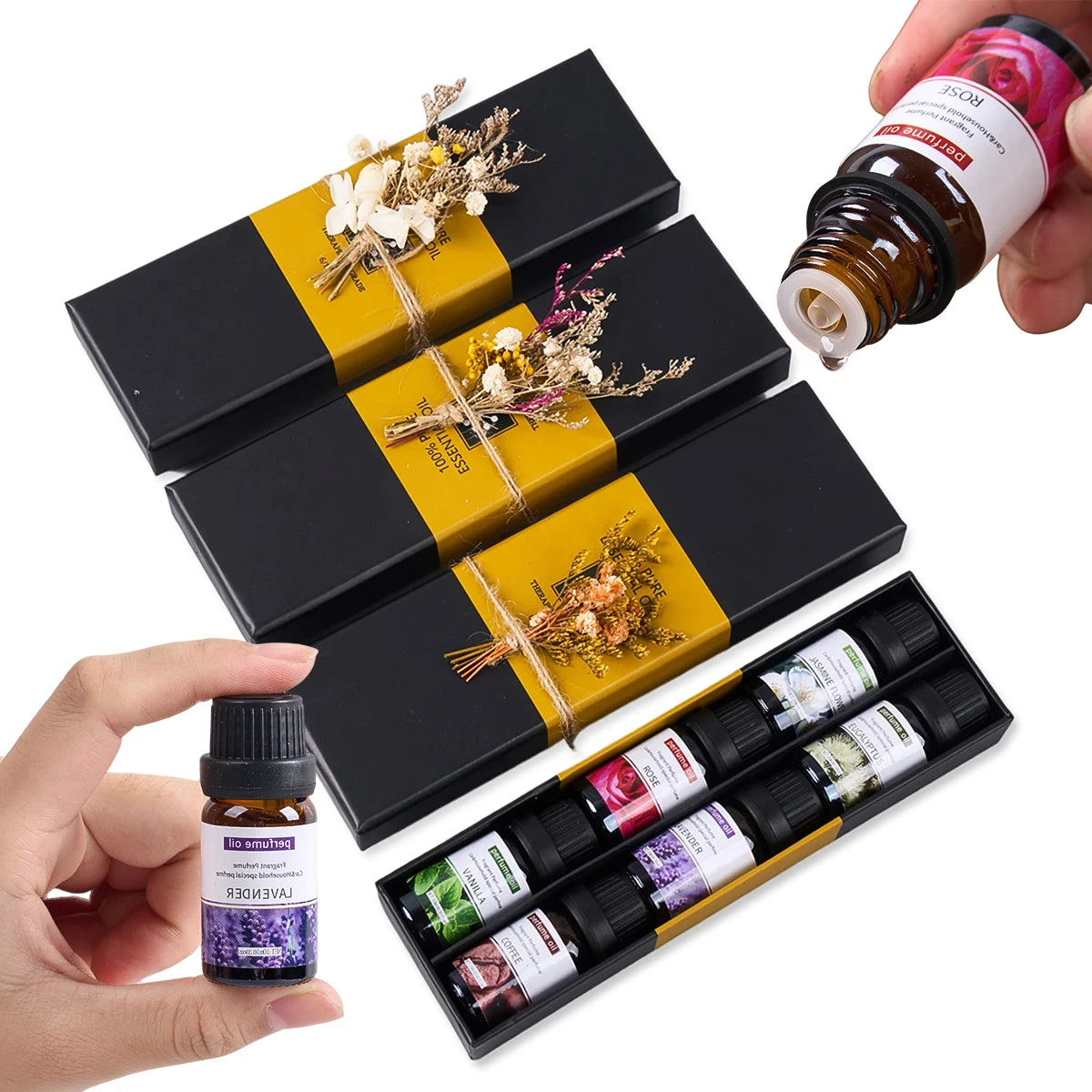 6pcs/set 10ml/bottle Essential Oil Natural Plant Water-soluble Aromatherapy Humidifier Indoor Diffuser Massage Oil DIY Candle