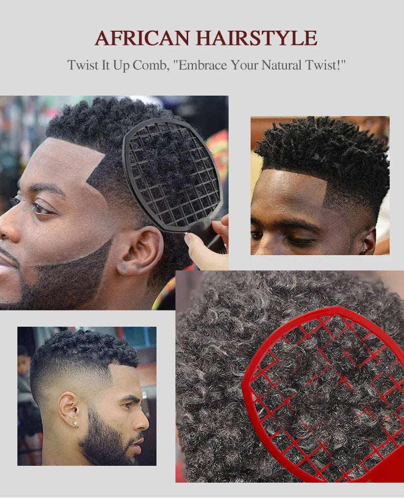 2 In 1 Dirty Braid Comb Afro Twist Hair Comb African Men's Hairdressing Afro Professional Comb Twist Wave Curly Brush Combs