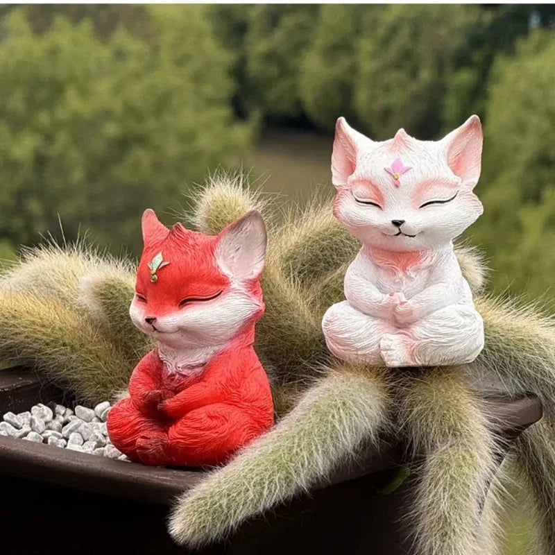 Cute Creative Animal Sculpture Succulent Decoration Statue Waterproof Simulated Garden Miniatures Figurine for Lawn Decor