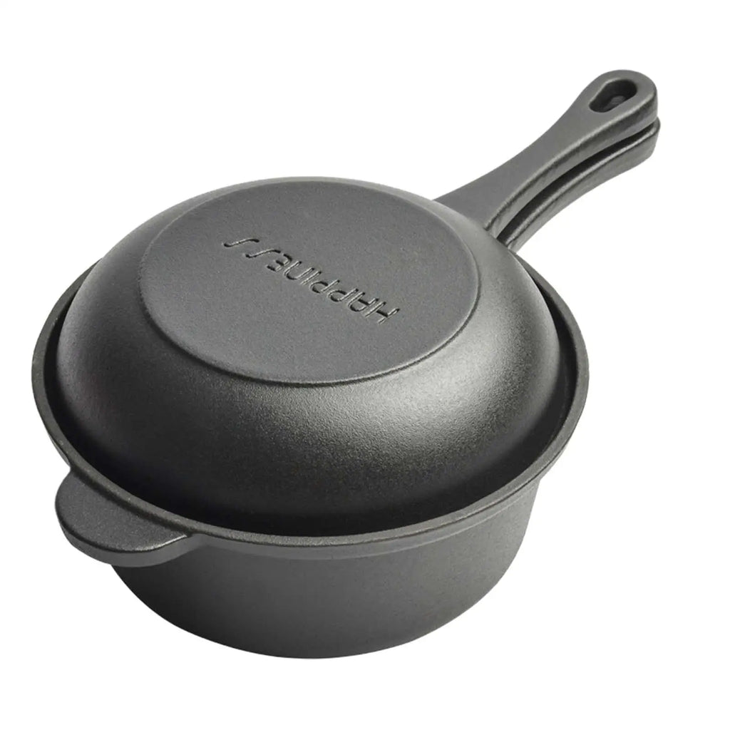 Cast Iron Pan with Skillet Lid BBQ heating fast Nonstick Stovetop Heavy Duty Soup Pot Frying Pan Stewpot for camping