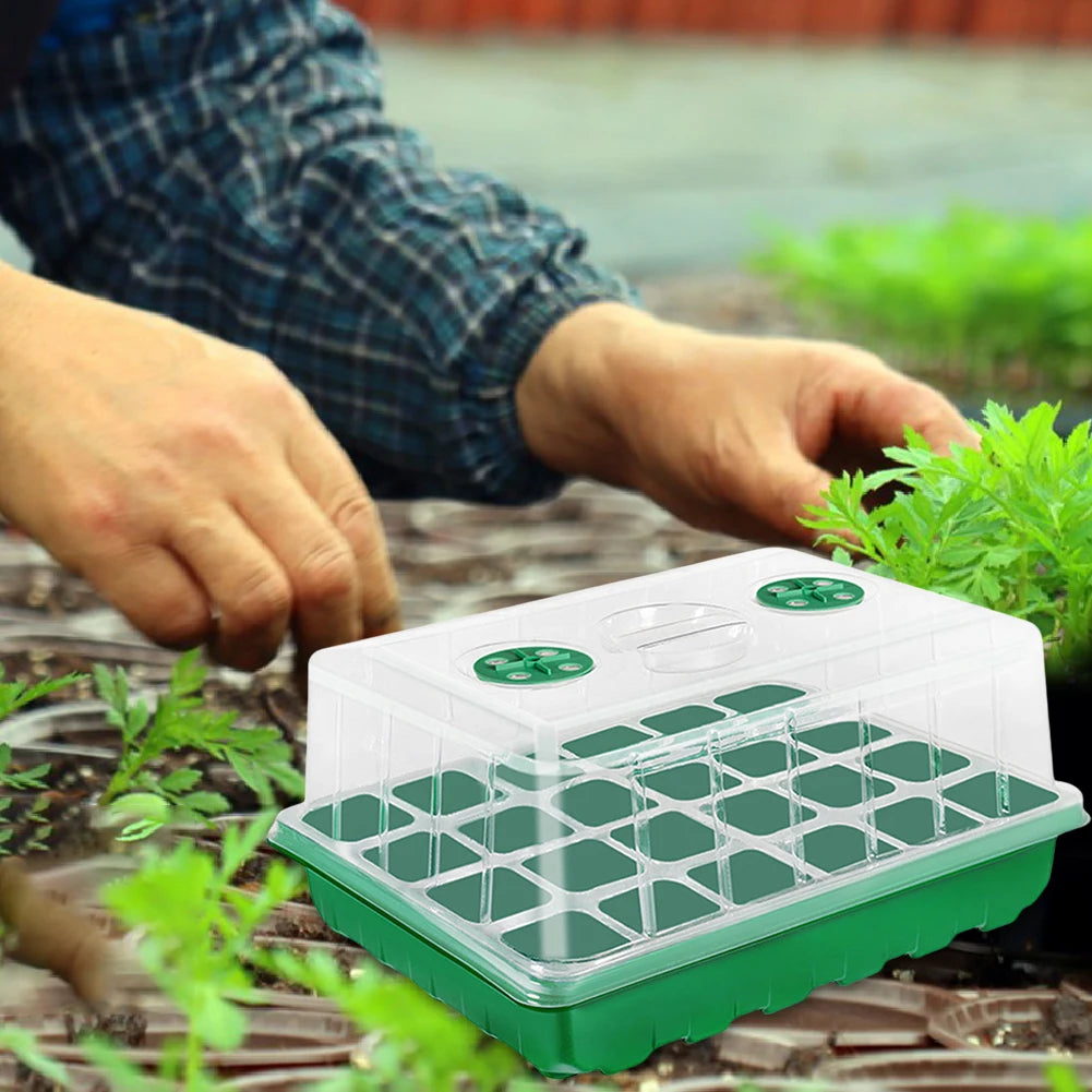 12/24/48 Holes Flower Vegetable Seedling Pots Seedling Tray Garden Pots Durable Seed Germination Plant Flower Pots Grow Box