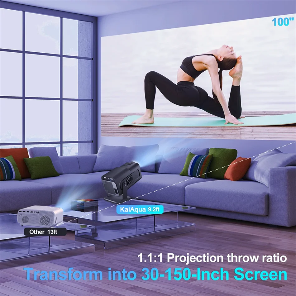 2025 4K Android 11 Projector Native 1080P 390ANSI HY320 mini Dual Wifi6 BT5.0 1920*1080P Cinema portable Projetor upgrated HY300