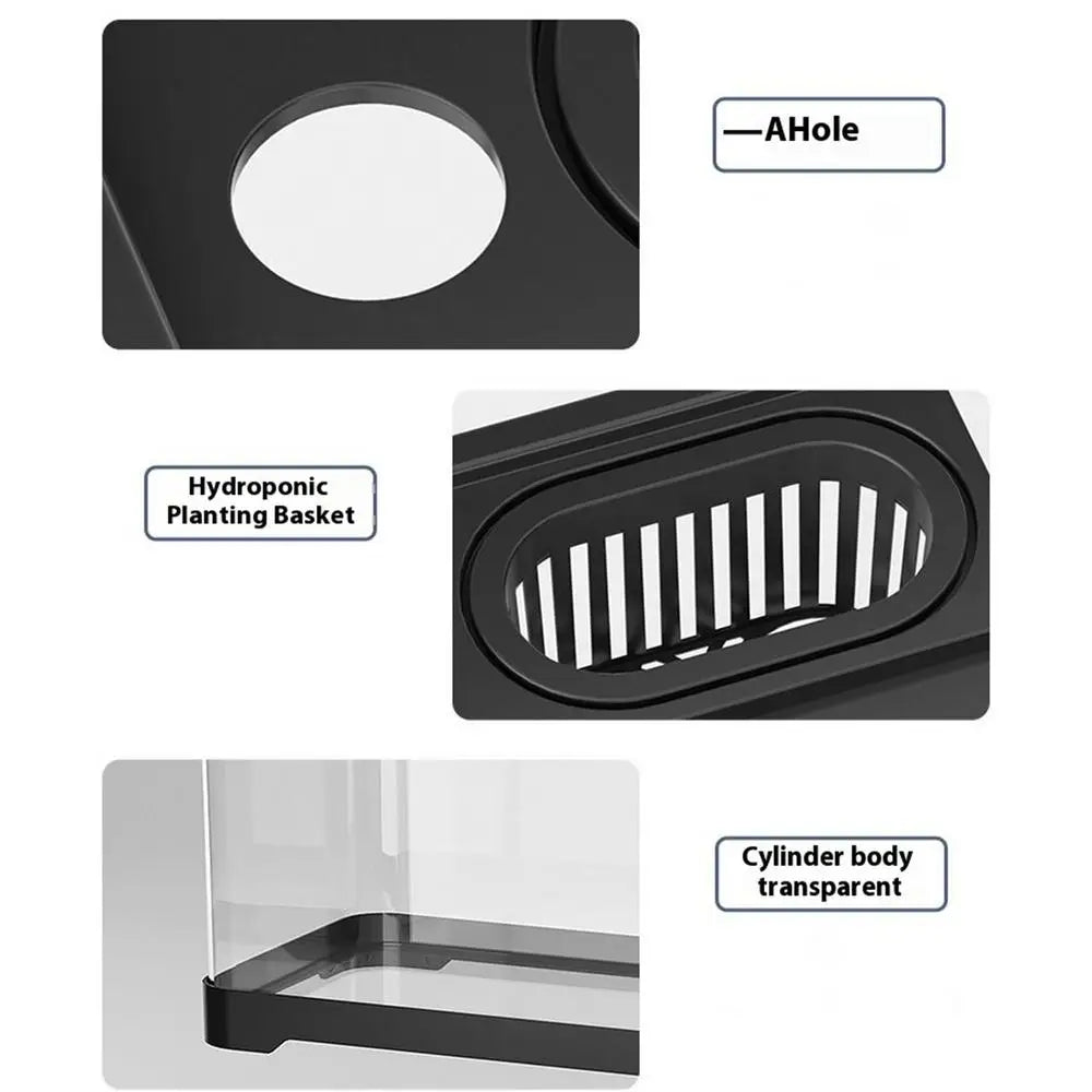 Aquarium Kit Betta Fish Tank For Beginners Desktop Beginner Aquarium with Landscape Decor Accessories For Aquatic Animals
