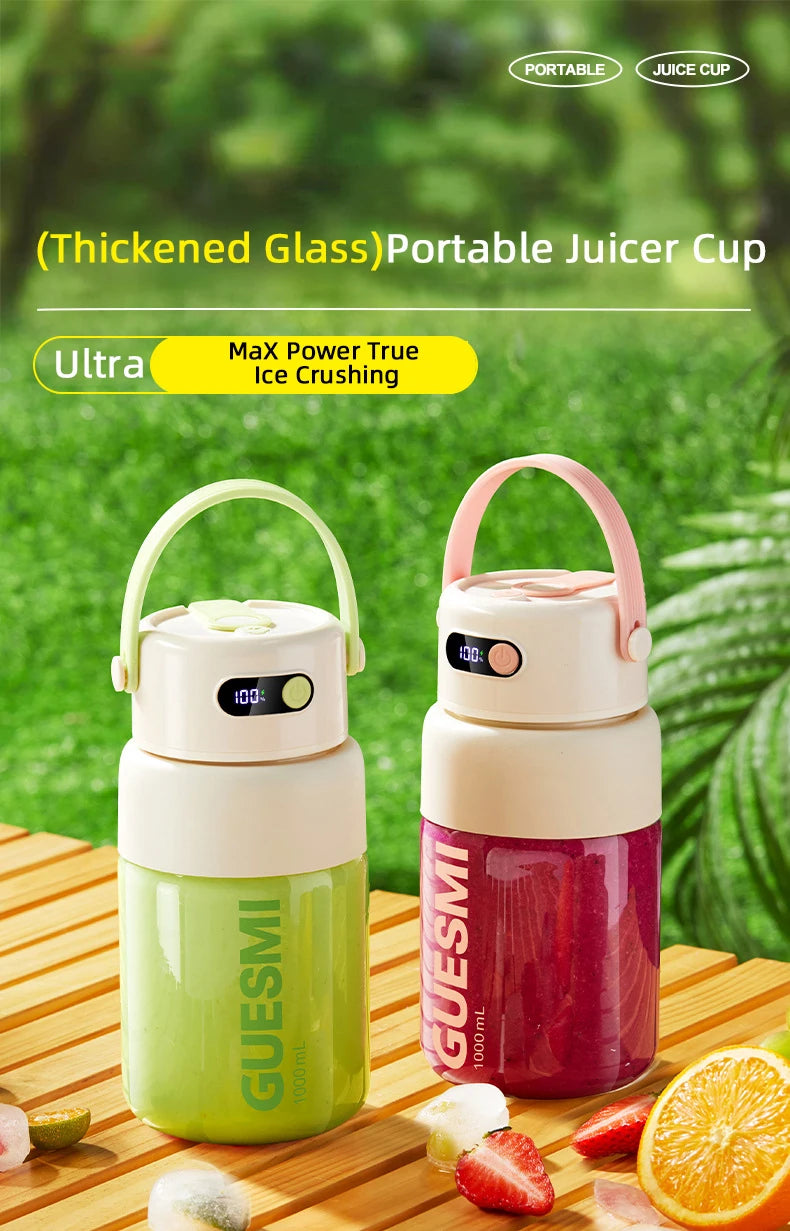 1000ML Portable Blender USB Electric Juicer Fruit Mixers Fruit Home Smoothies Mixer Multifunctional Juice Maker Machine Blender