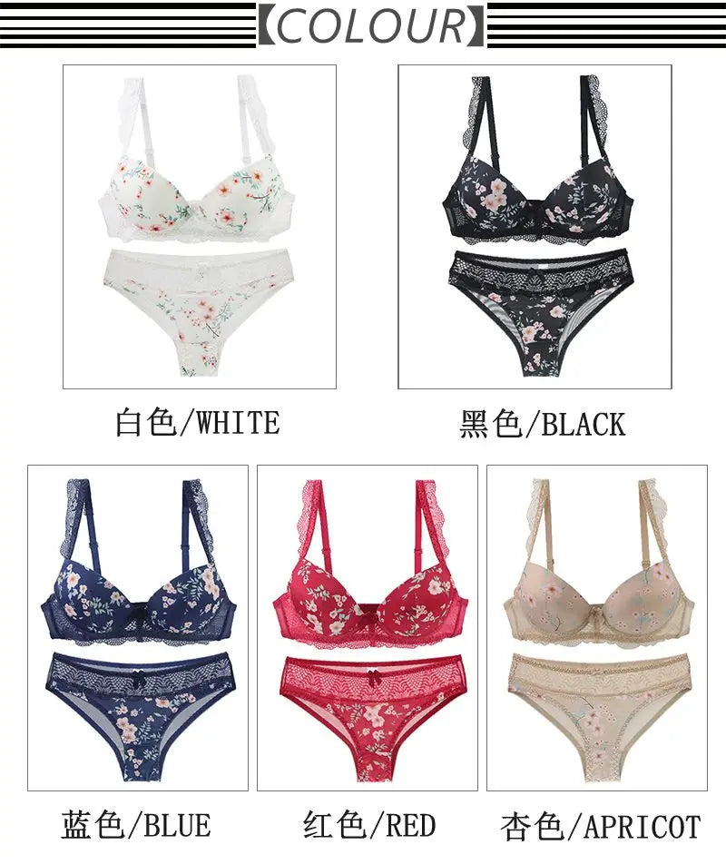 2025 New Sexy Bras Set For Big Boops Low Waist Panties Underwear Bralette Brassiere Cotton Plus Size Female Lingerie
