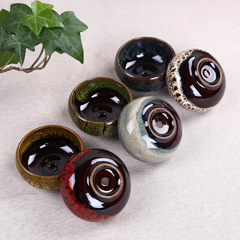 6pc Kiln-changed Flower Pot Bonsai Ceramic Pots For Plants Mini Succulent Plant Small Cactus Outdoor Container Modern Decorative