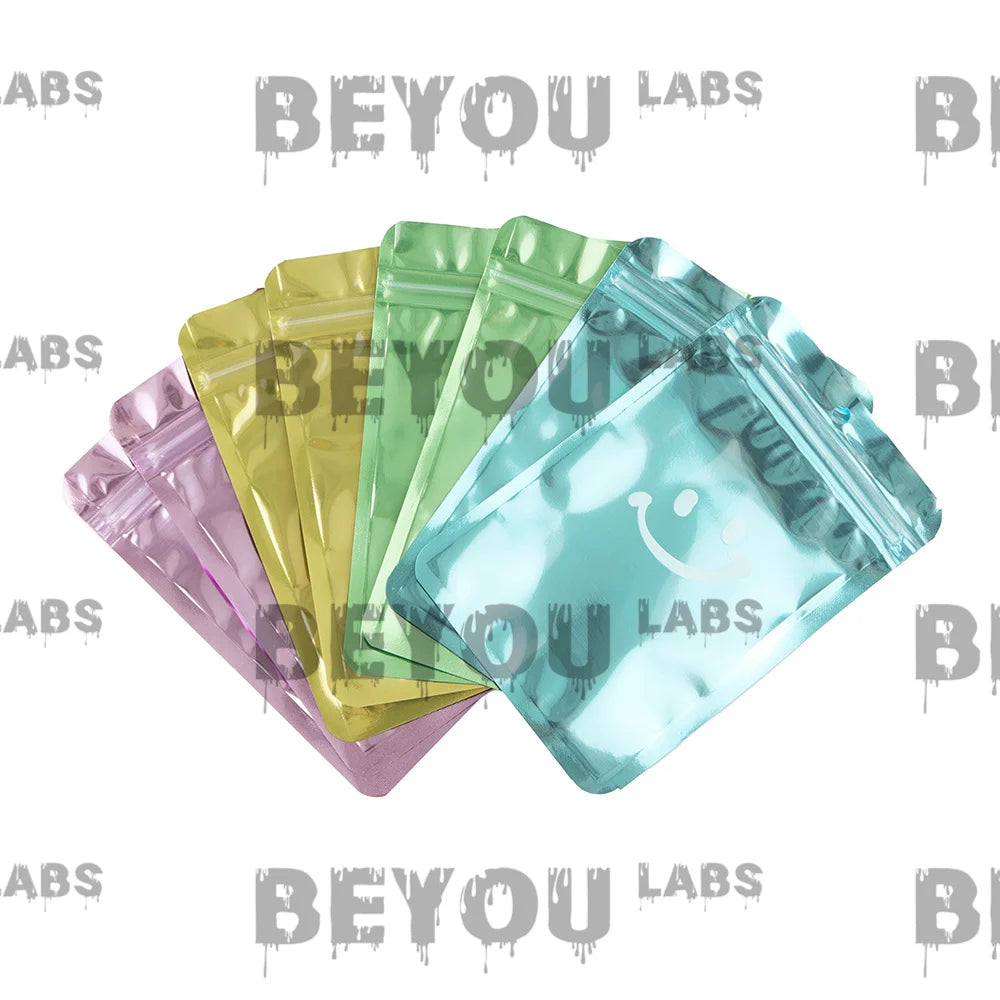 3.5g Plastic Standing Opp Pouches Matte Laser Smell Proof Zipper Self Sealed 1G Aluminum Foil Packaging Cookie Gummy Chocolate