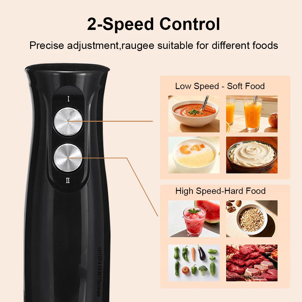 4in1 Electric Blender Multifunctional Kitchen Hand Blender with Meat Chopper Egg Beater Vegetable Baby Food Portable Blender