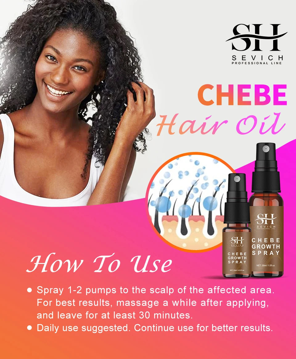 10ml African Chebe Spray Oil for Fast Hair Growth Repair Damaged Visible Result Stop Breakage Promotes Hair Growth For Women Men