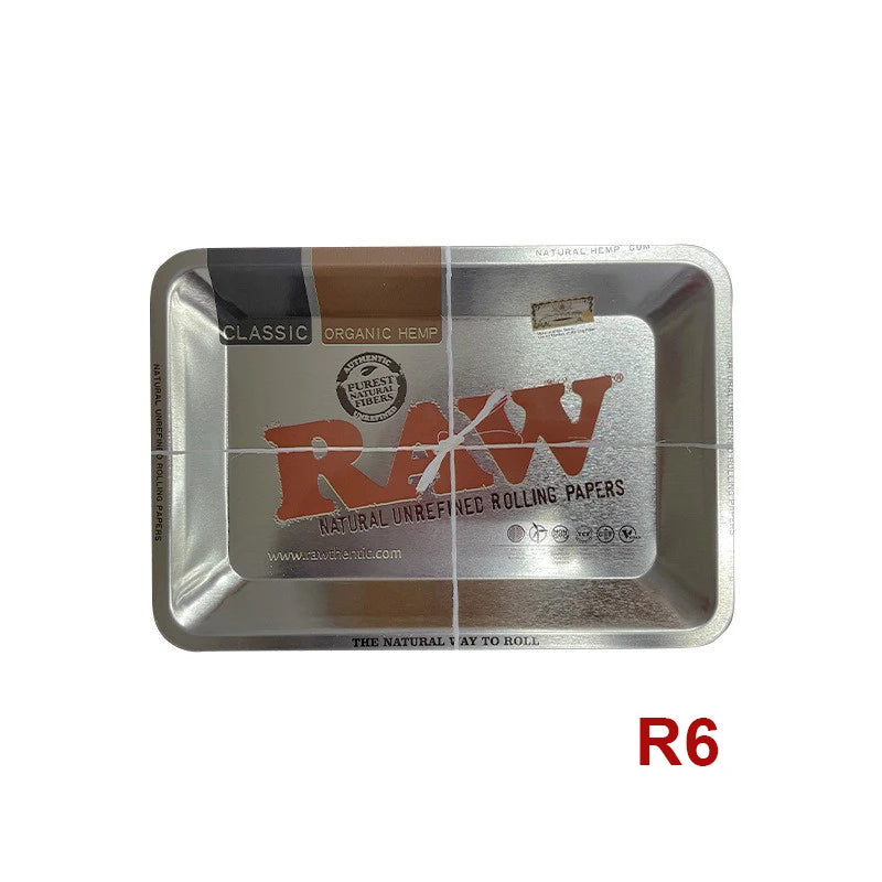 Cigar Rolling Tray Metal Storage Container Tinplate Household Supplies Accessories Size 18x12.5cm Storage Trays Various Patterns