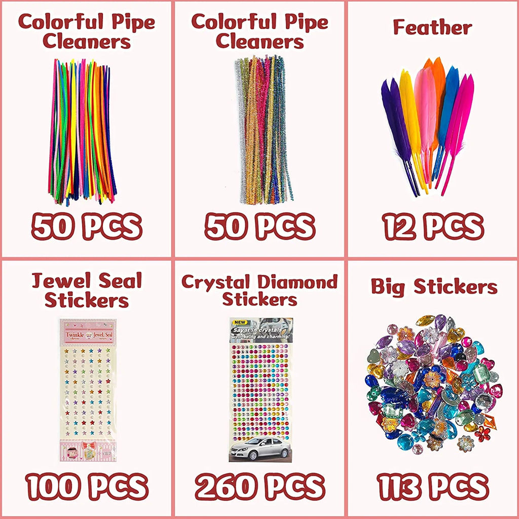 1219pc Kids DIY Art Craft Sets Children Craft Supplies Kits Creative Craft Set for School Projects DIY Activities Party Supplies