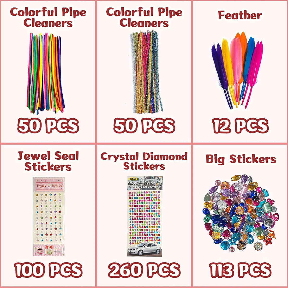 1219pc Kids DIY Art Craft Sets Children Craft Supplies Kits Creative Craft Set for School Projects DIY Activities Party Supplies