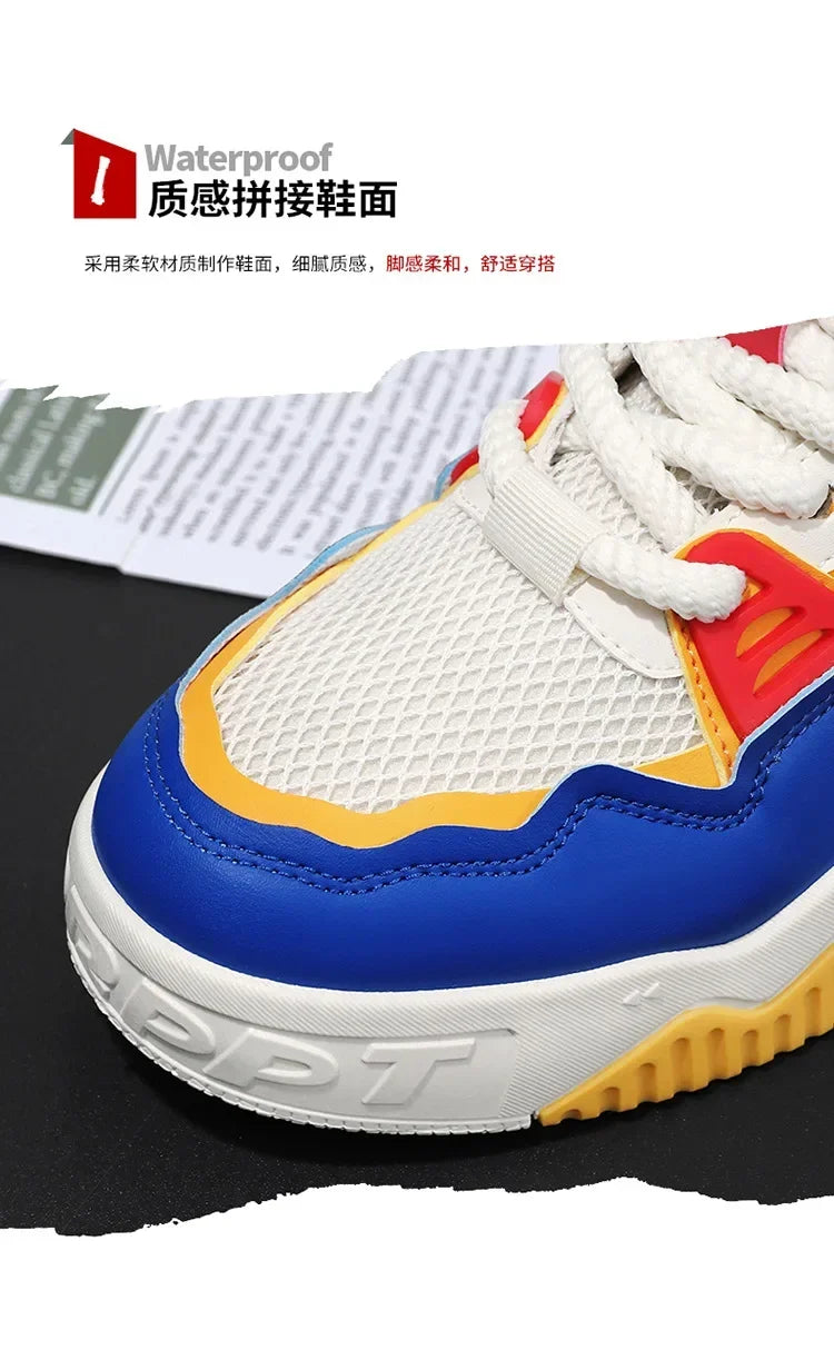 2025 new large-sized men's shoes, all-season fashion and versatile, soft-soled white sneakers and sports shoes