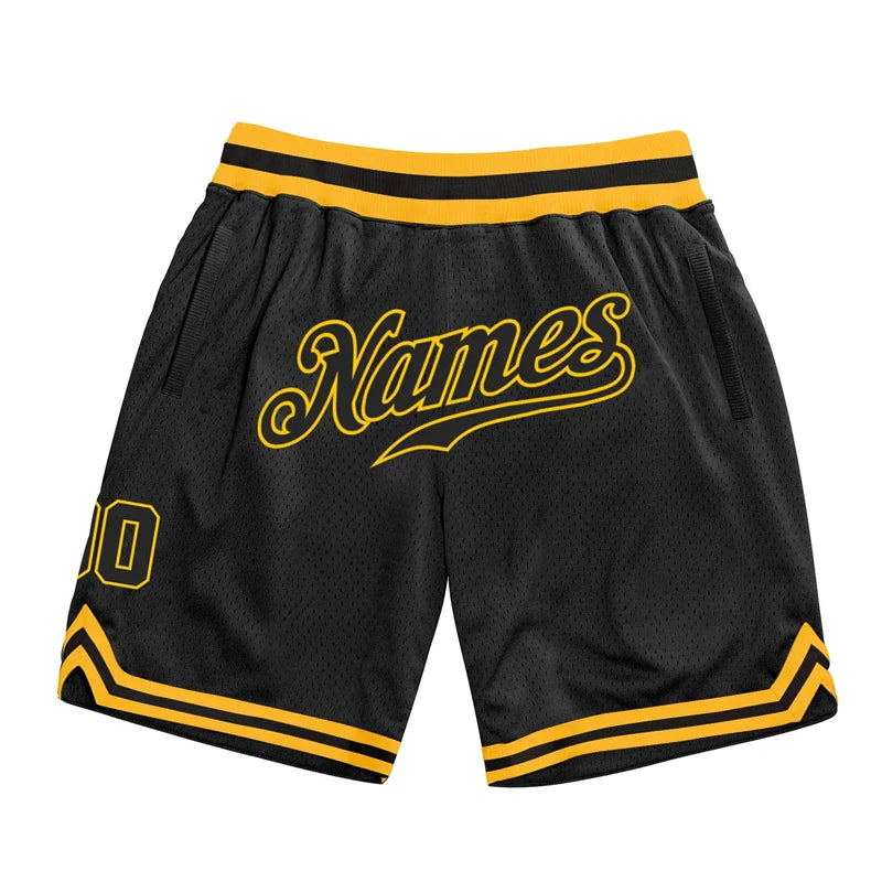 Custom Team Name Number Basketball Shorts For Men Summer Fashion 3D Printed Black Short Pants Loose Breathable Sports Shorts