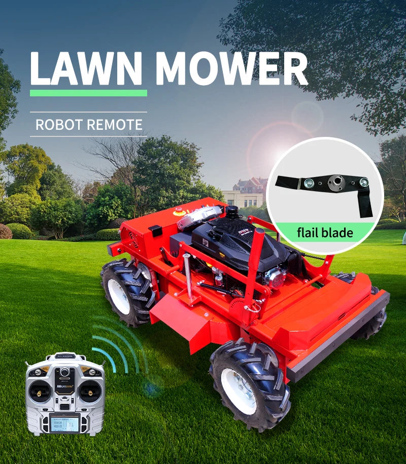 Customized remote-controlled four-wheel small robot lawn mower with a cutting width of 600mm, achieving efficient lawn care