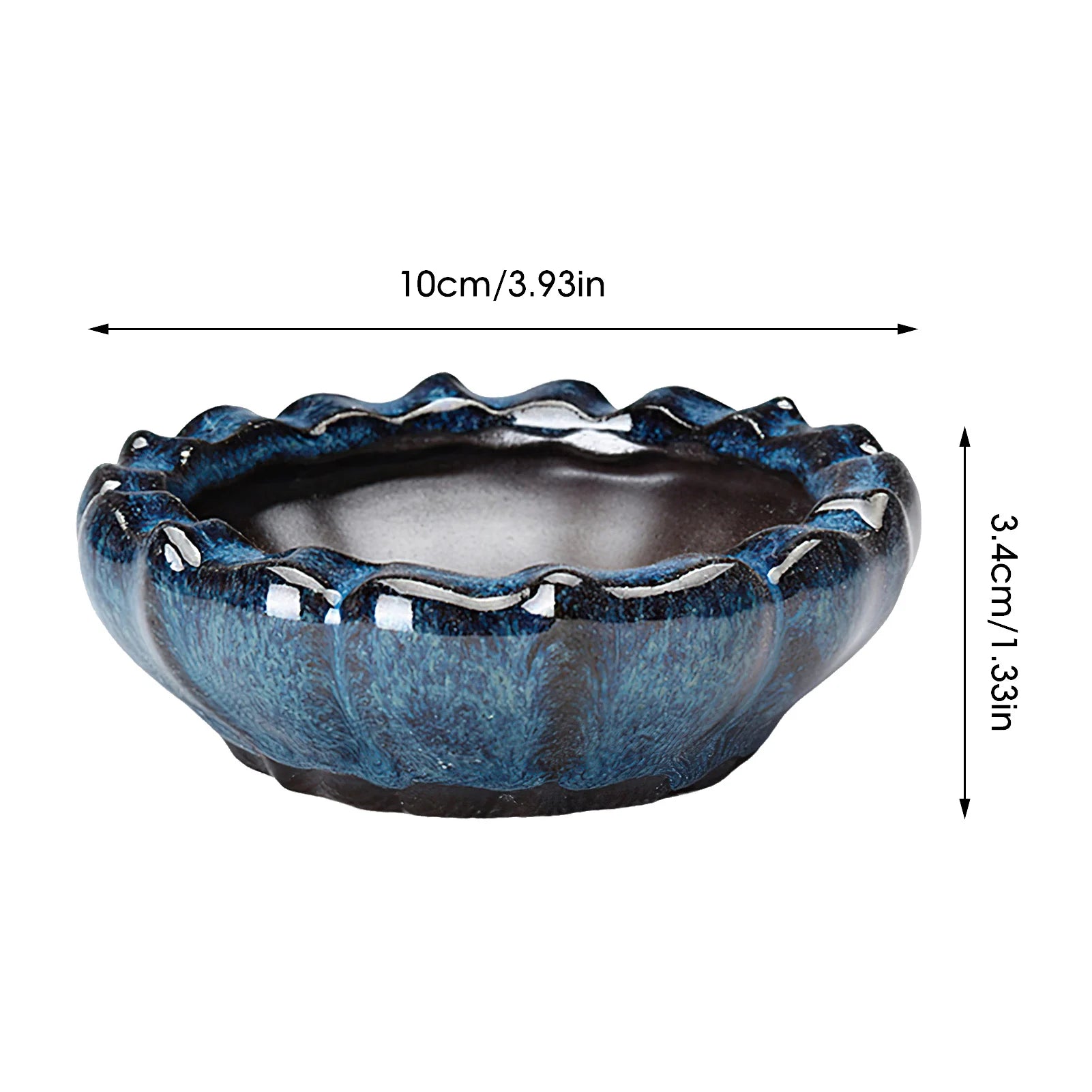 Ceramic Succulent Flower Pot Chinese Style Pottery Bonsai Pots with Drain Hole Purple Sandstone for Desktop Home Decoration