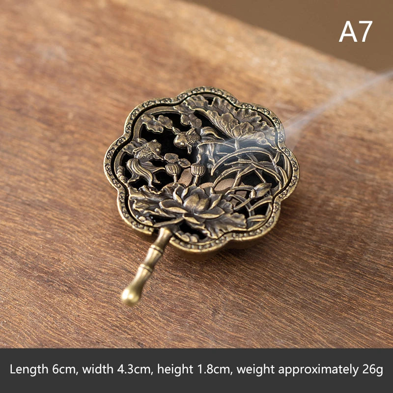 Brass Incense Burner Metal Aromatherapy Holder Unscented Ideal For Yoga Meditation Bedroom AmbianceHome Decor