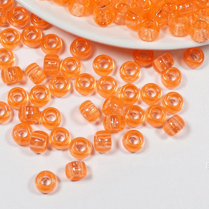 100Pcs/lot Mix Color Hair Braid Beads Decoration Pendants Clear African Hair Bead 4mm Large Hole Hair Clips for Braids Styling