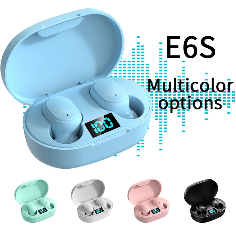 E6S TWS Earphones Wireless Bluetooth V5.1 Headset Noise Cancelling Headsets with Mic Sports Headphones For iPhone Xiaomi Redmi