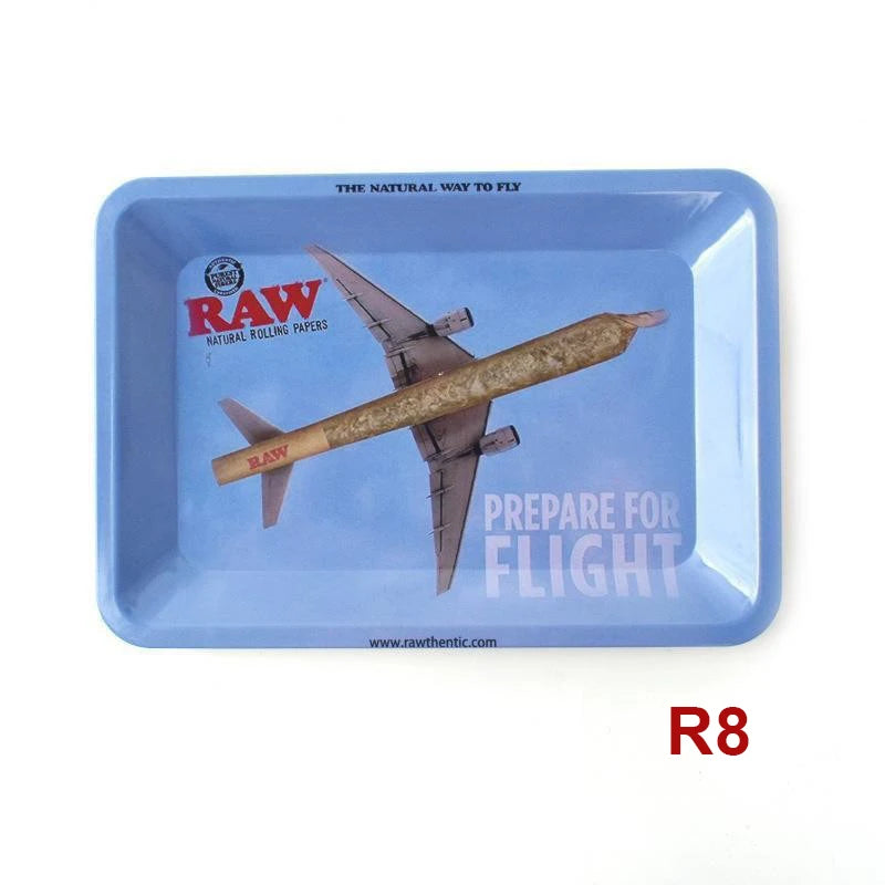 Cigar Rolling Tray Metal Storage Container Tinplate Household Supplies Accessories Size 18x12.5cm Storage Trays Various Patterns
