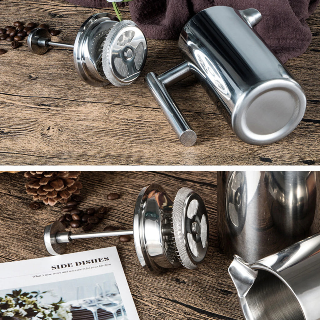 Coffee Maker Stainless Steel Double Walled Insulated Coffee   Maker Pot 350ml/800ml/1000ml French Press