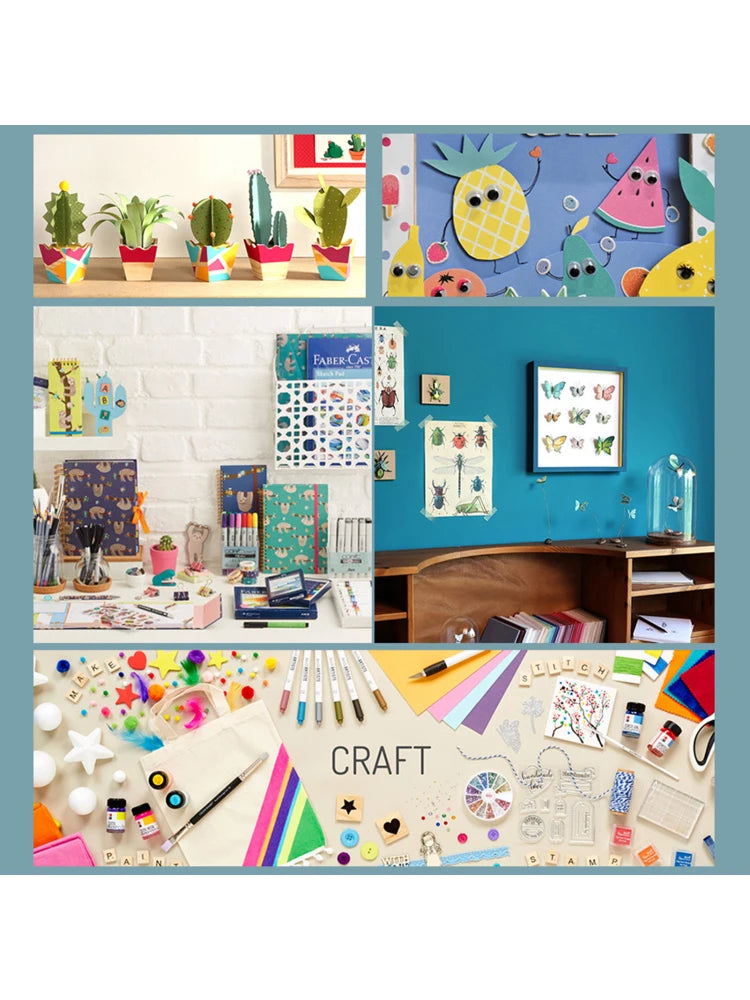 DIY Arts and Crafts Supplies Kit 2000+ Pieces Set Activity Craft Materials with Carrying Box Handmade Educational Gift