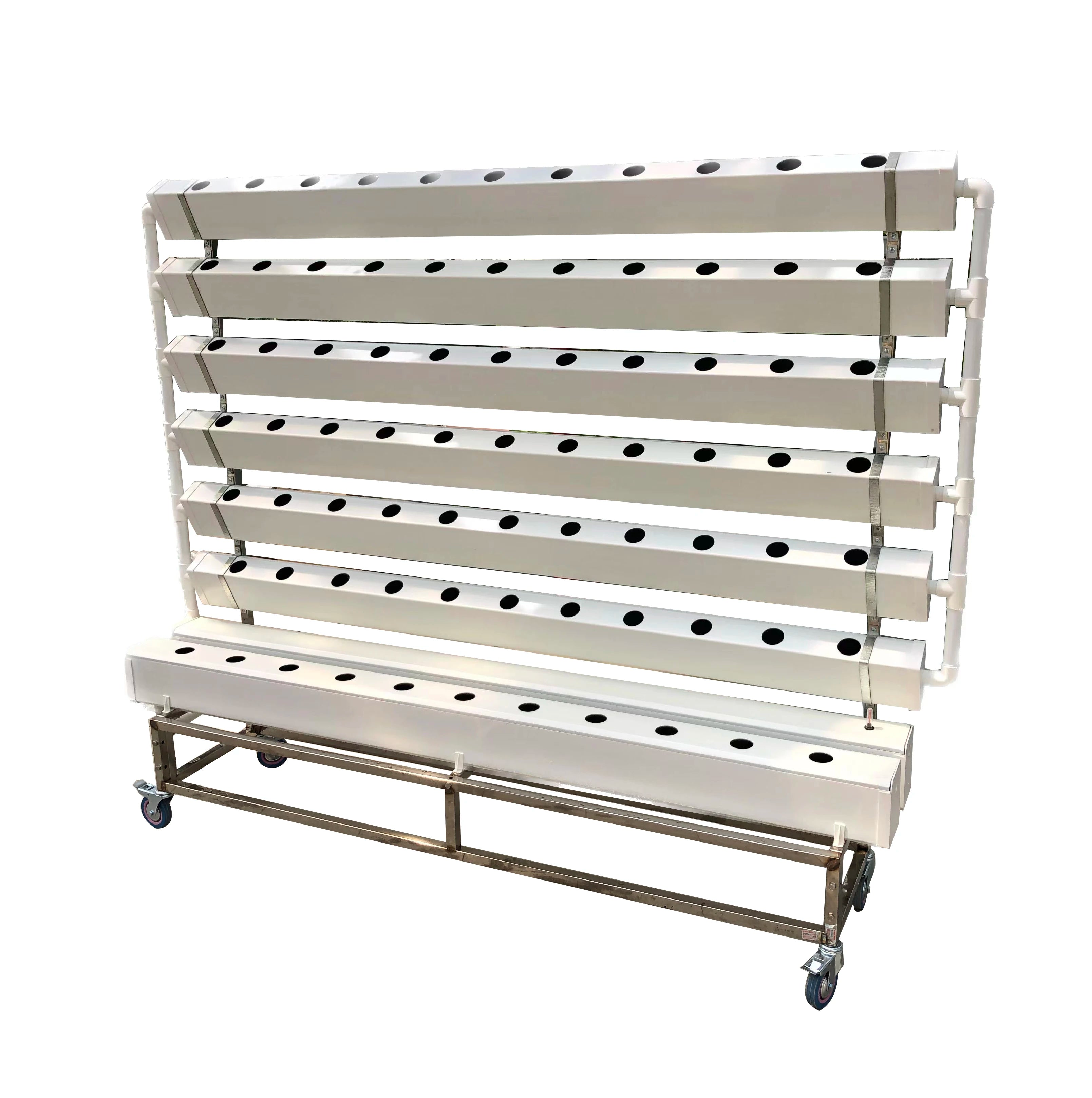Custom Multi Tier Indoor Cultivation Plant Led Grow System Movable Rolling Hydroponic Vertical Farming Mobile Grow Rack