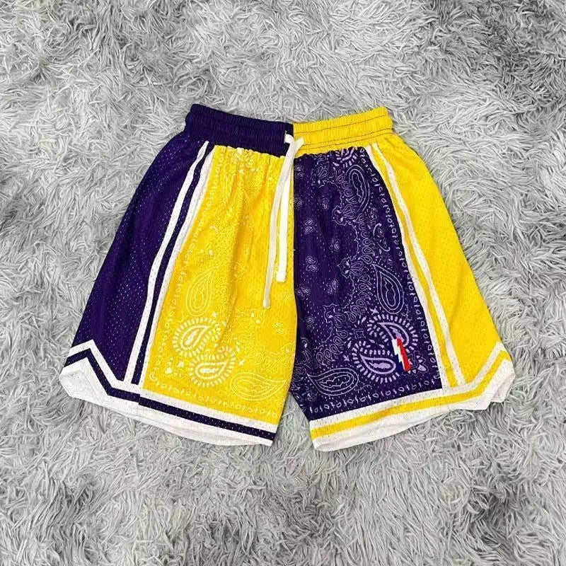 American Retro Embroidered Sports Shorts Men's Loose Casual Simple Personalized Four-point Basketball Pants Male Sportswear